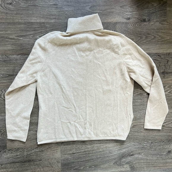 Studio 121 100% Cashmere Turtleneck Sweater Beige Nordstrom Women's size XL - Picture 2 of 7